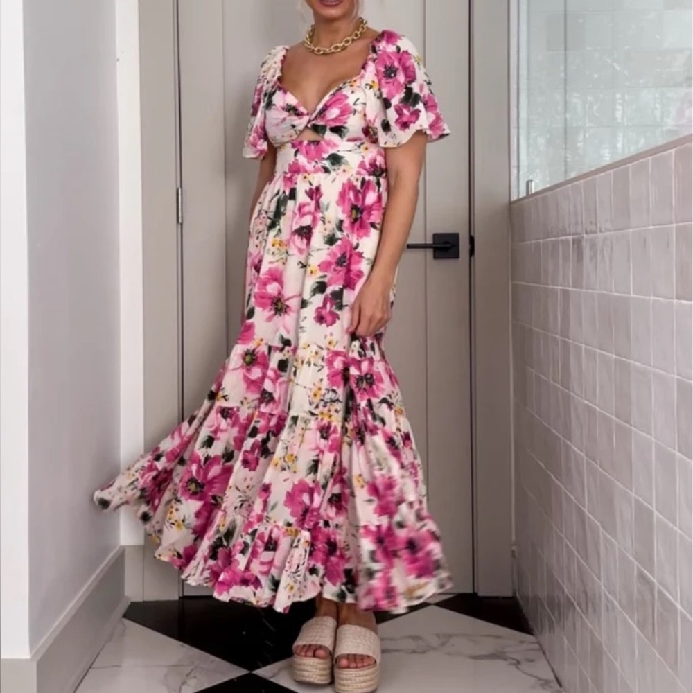 Abercrombie & Fitch Pink Floral Maxi Dress - Picture 3 of 9